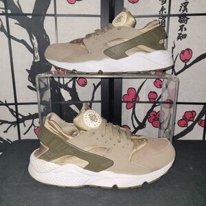 Nike Air Huarache Run Ultra Olive and Beige Sneakers